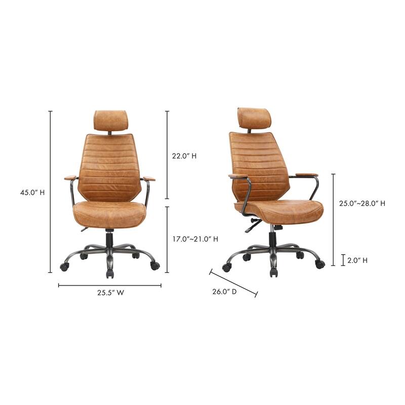 Aurelle Home Premium Rustic Leather Office Chair