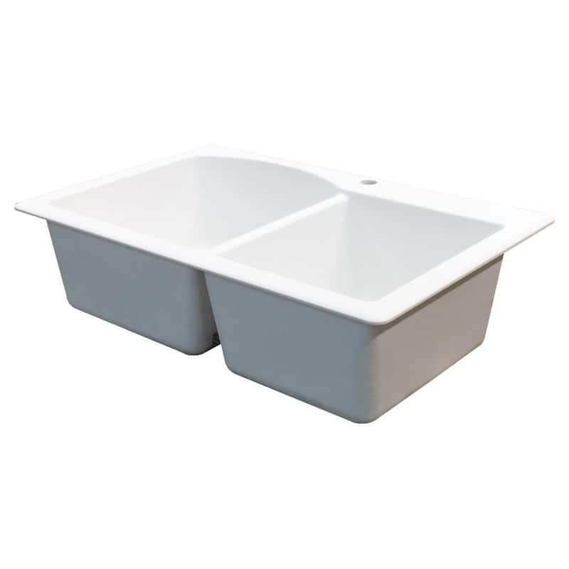 Transolid Aversa 33-in silQ Granite Drop-in Double Bowl Kitchen Sink