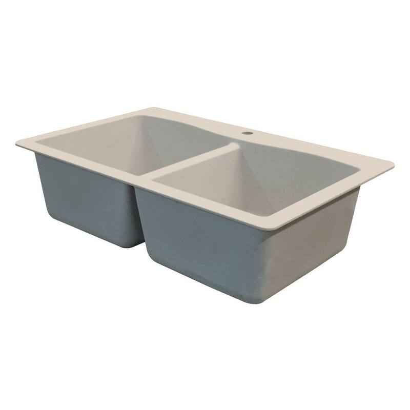 Transolid Aversa 33-in silQ Granite Drop-in Double Bowl Kitchen Sink