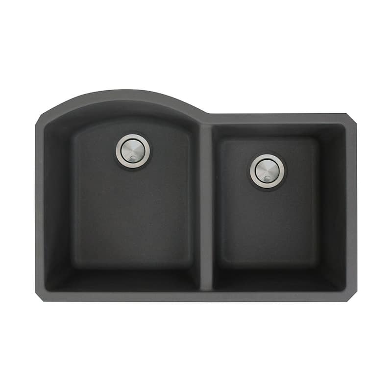 Transolid Aversa Granite 31-in Undermount Kitchen Sink - 20.5" X 31.5" X 9.5" - Black