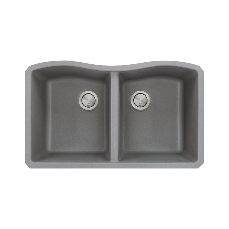 Transolid Aversa Granite 32-in Undermount Kitchen Sink - 19" X 32" X 9.5" - Grey