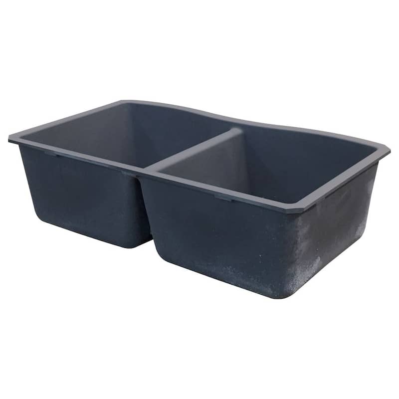 Transolid Aversa Granite 32-in Kitchen Sink Kit with Grids, Strainers and Drain Installation Kit