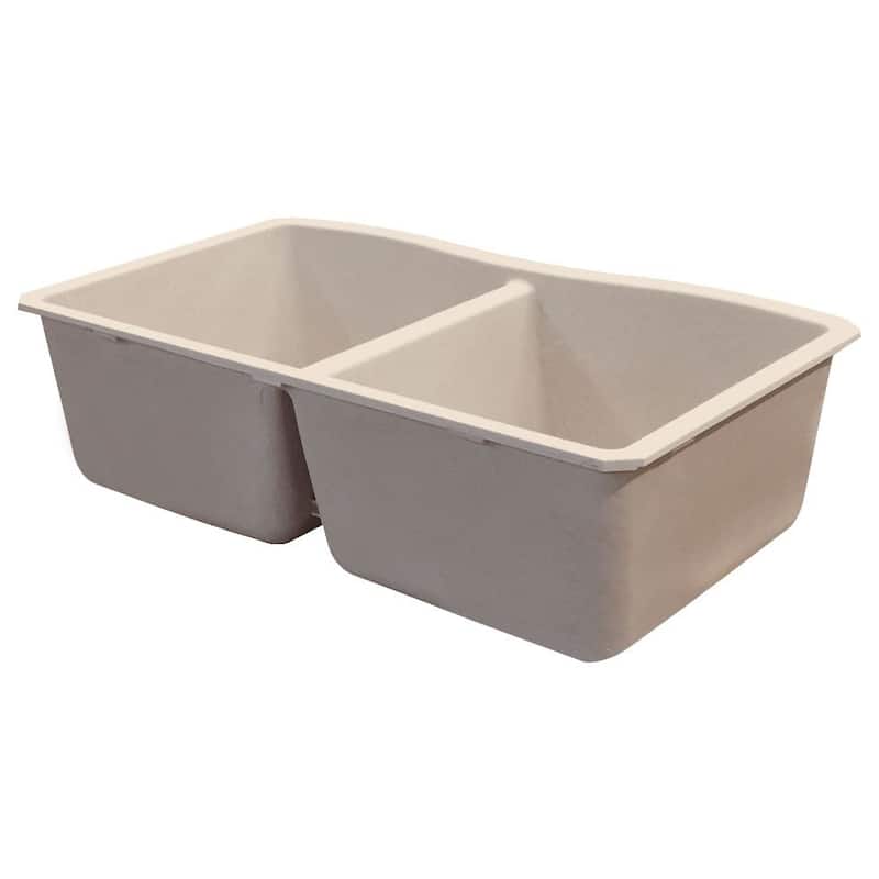 Transolid Aversa Granite 32-in Kitchen Sink Kit with Grids, Strainers and Drain Installation Kit
