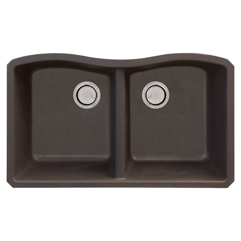 Transolid Aversa Granite 32-in Kitchen Sink Kit with Grids, Strainers and Drain Installation Kit