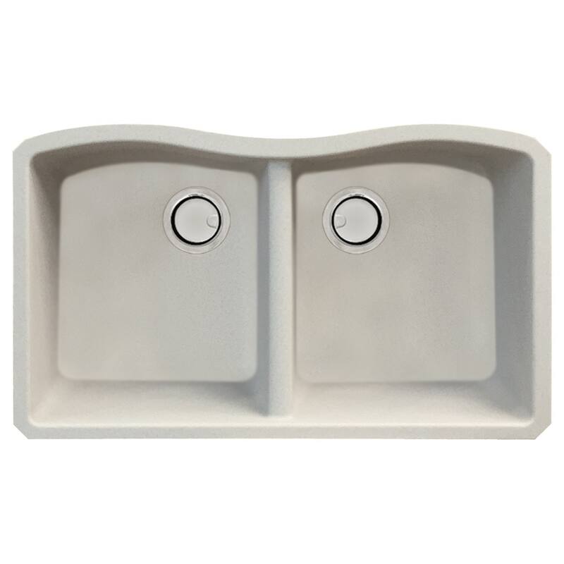 Transolid Aversa Granite 32-in Kitchen Sink Kit with Grids, Strainers and Drain Installation Kit