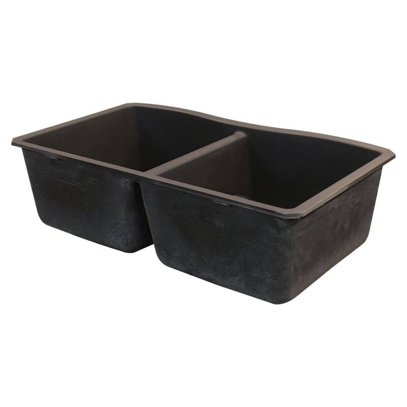 Transolid Aversa Granite 32-in Kitchen Sink Kit with Grids, Strainers and Drain Installation Kit