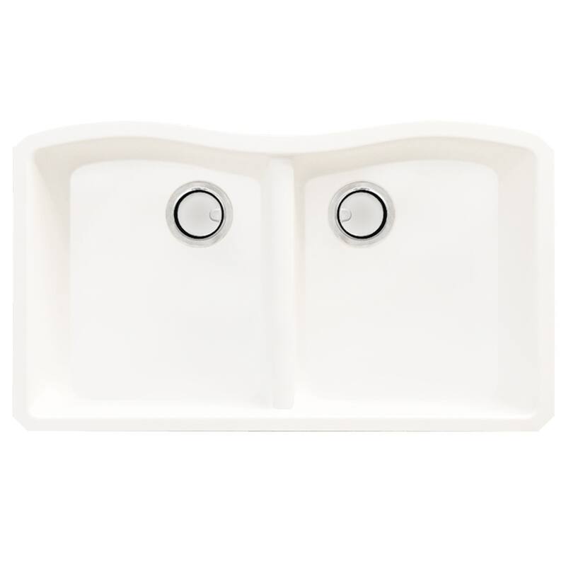 Transolid Aversa Granite 32-in Kitchen Sink Kit with Grids, Strainers and Drain Installation Kit