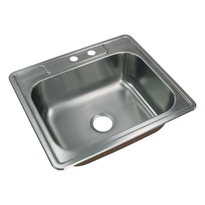 Transolid Classic 25-in 18 Gauge Drop-in Single Bowl Kitchen Sink with Grids, Strainer, Installation Kit