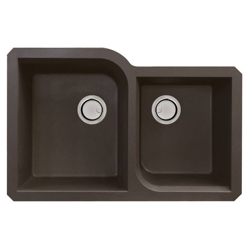 Transolid Radius Granite 31-in Undermount Kitchen Sink Kit with Grids, Strainers and Drain Installation Kit