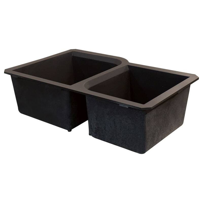 Transolid Radius Granite 31-in Undermount Kitchen Sink Kit with Grids, Strainers and Drain Installation Kit