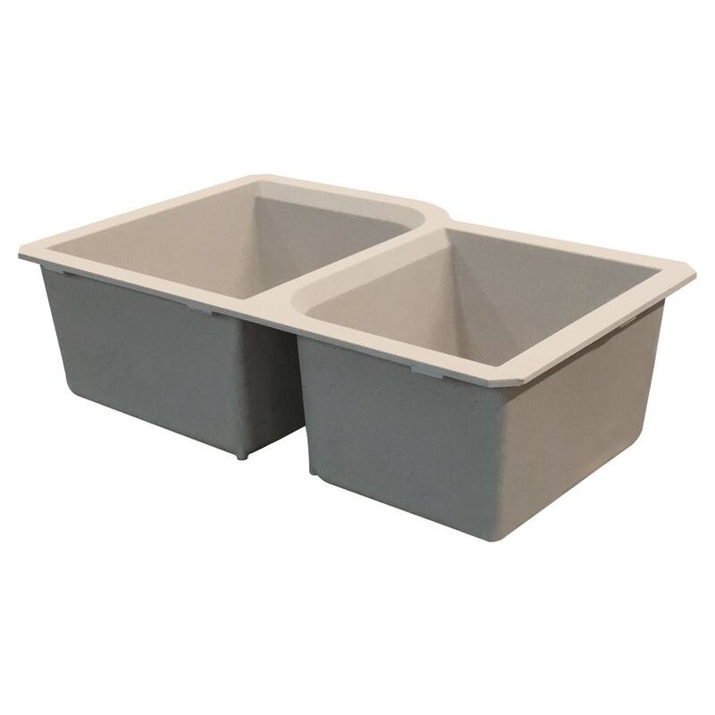 Transolid Radius Granite 31-in Undermount Kitchen Sink Kit with Grids, Strainers and Drain Installation Kit