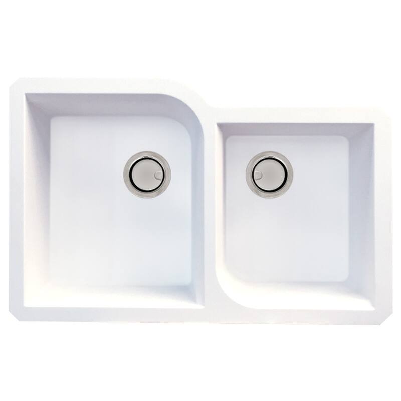 Transolid Radius Granite 31-in Undermount Kitchen Sink Kit with Grids, Strainers and Drain Installation Kit