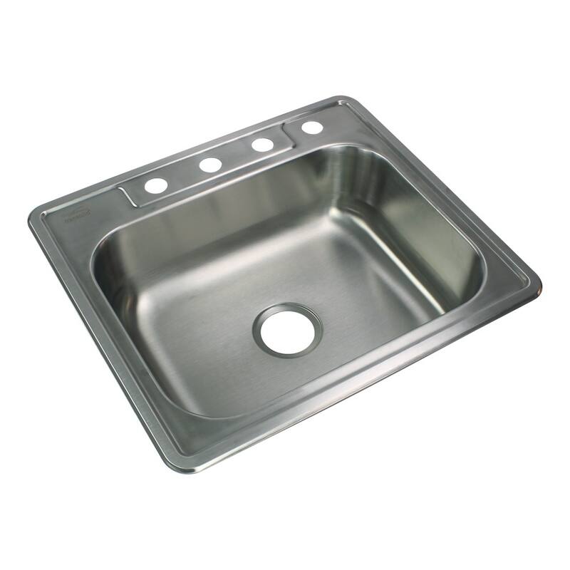 Transolid Select 25-in 22 Gauge Drop-in Single Bowl Kitchen Sink with Grid, Strainer, Installation Kit