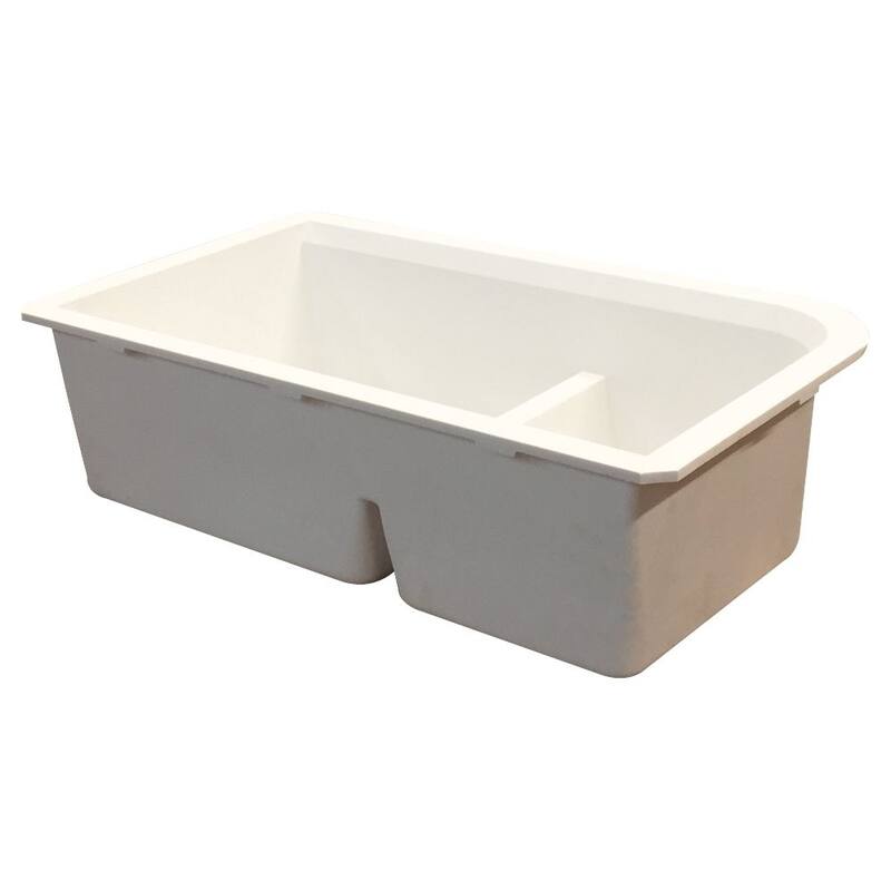 Transolid Radius Granite 31-in Undermount Kitchen Sink Kit with Grids, Strainers and Drain Installation Kit