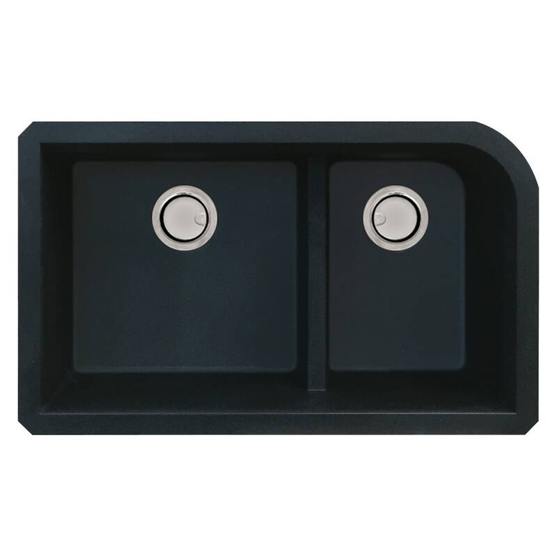 Transolid Radius Granite 31-in Undermount Kitchen Sink Kit with Grids, Strainers and Drain Installation Kit