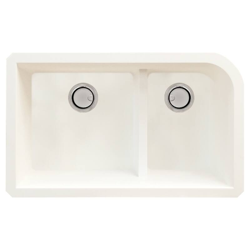 Transolid Radius Granite 31-in Undermount Kitchen Sink Kit with Grids, Strainers and Drain Installation Kit