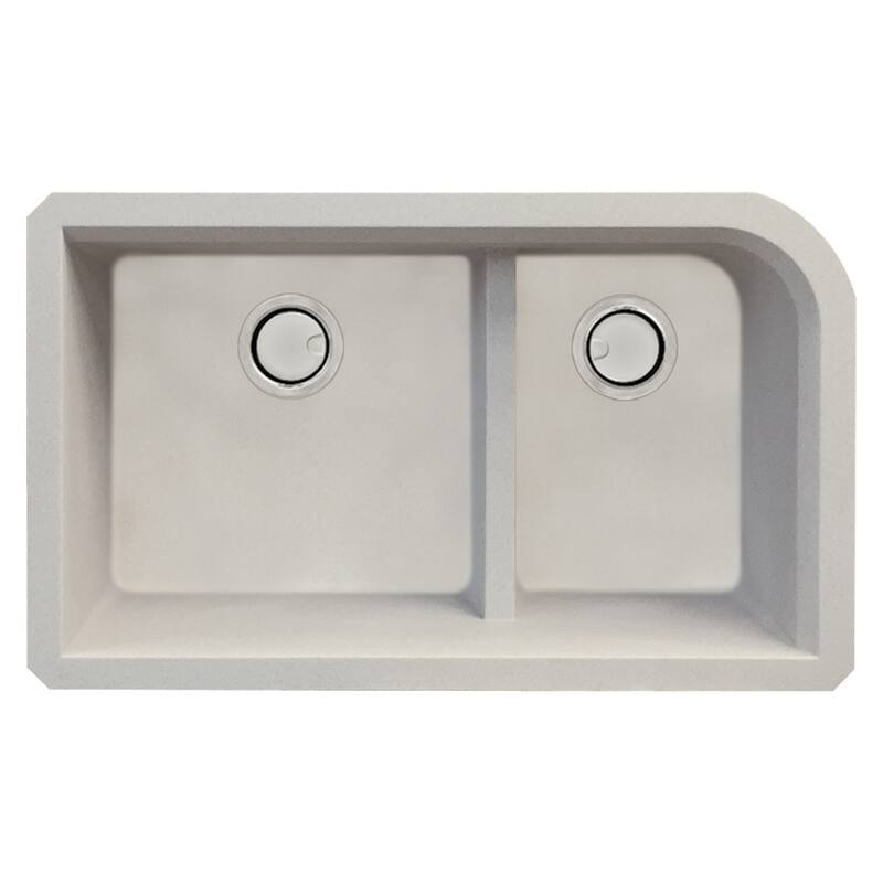 Transolid Radius Granite 31-in Undermount Kitchen Sink Kit with Grids, Strainers and Drain Installation Kit