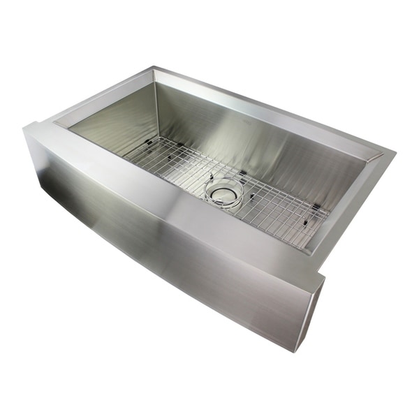 Transolid Studio 36 In 14 Gauge Undermount Single Bowl Farmhouse Kitchen Sink With Sinkpocket