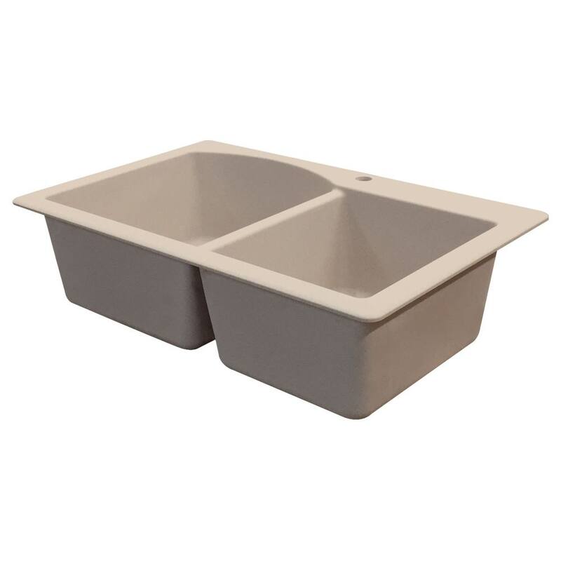 Transolid Aversa Granite 33-in Drop-In Kitchen Sink Kit with Grids, Strainers and Drain Installation Kit