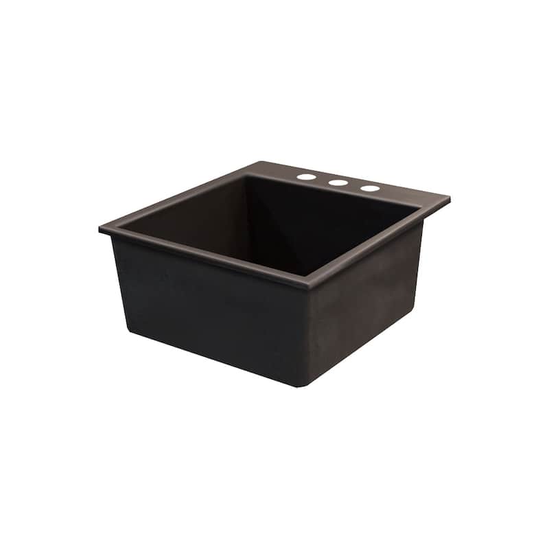 Transolid Quantum 22-in silQ Granite Drop-in Single Bowl Kitchen Sink