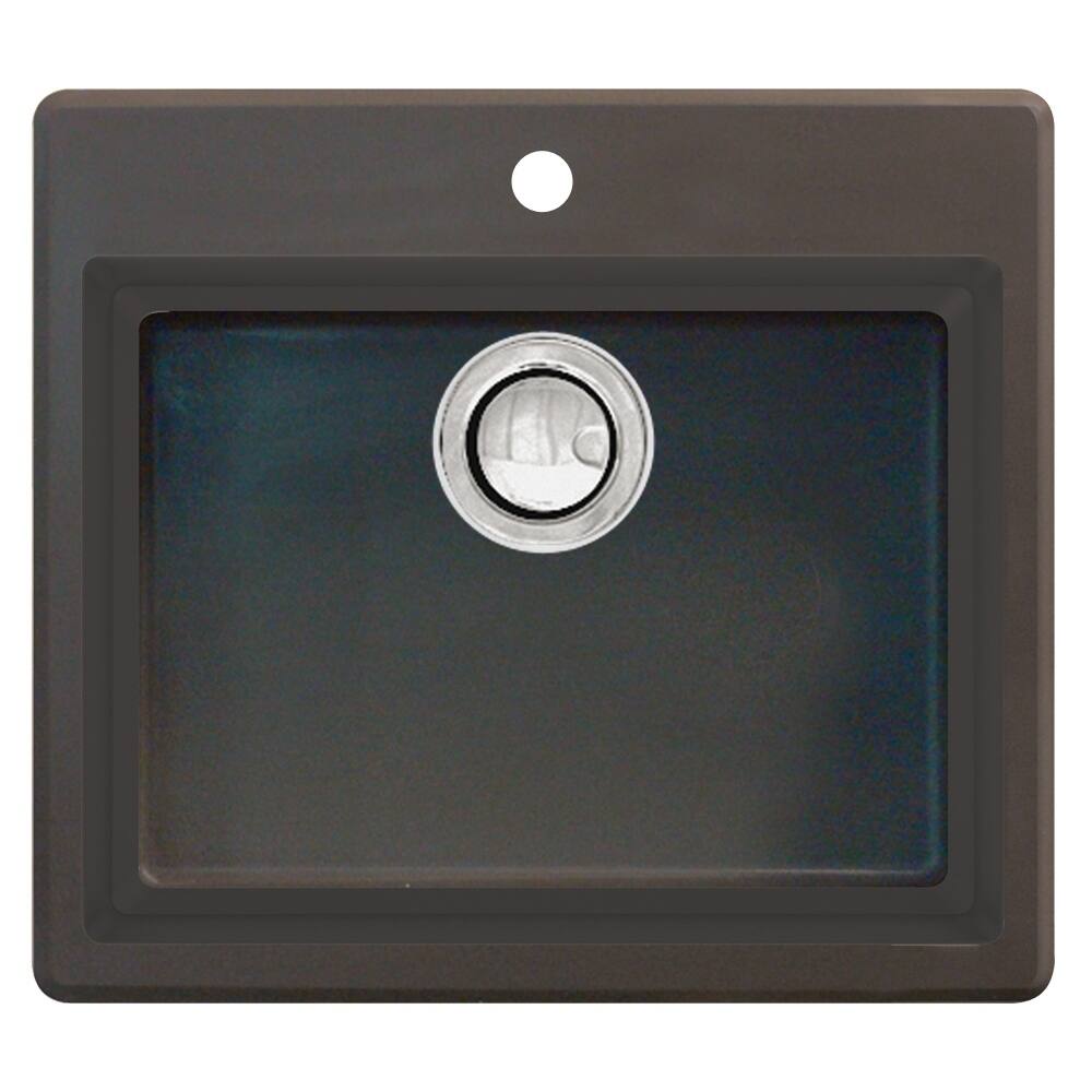 Transolid Quantum 22-in silQ Granite Drop-in Single Bowl Kitchen Sink