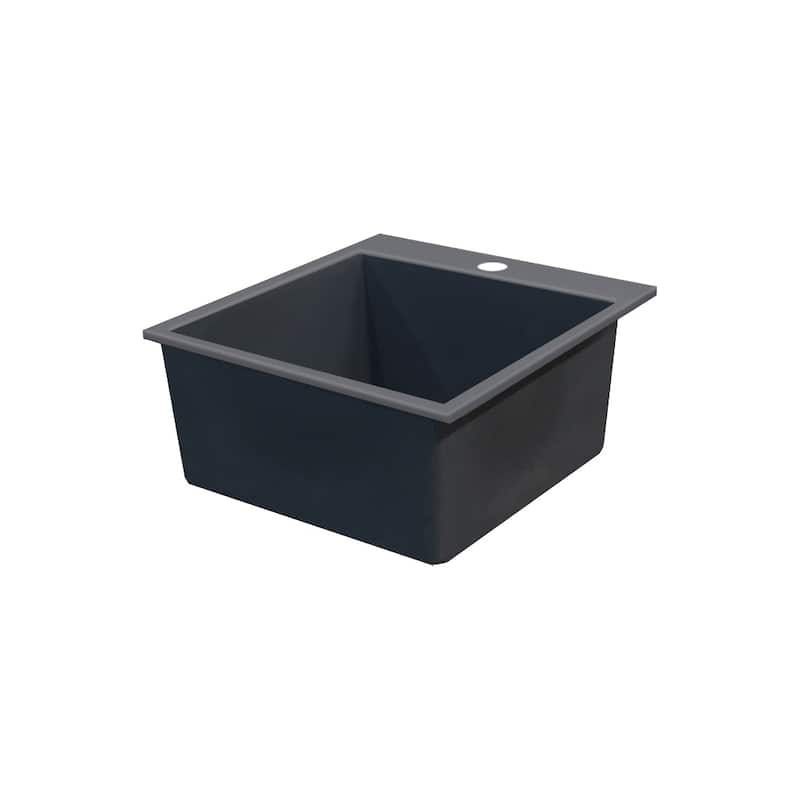 Transolid Quantum 22-in silQ Granite Drop-in Single Bowl Kitchen Sink