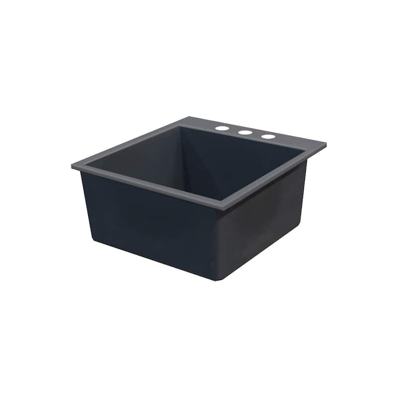 Transolid Quantum 22-in silQ Granite Drop-in Single Bowl Kitchen Sink