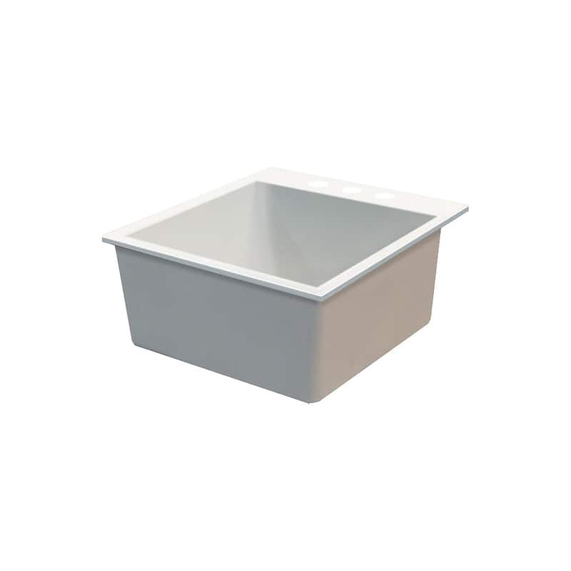 Transolid Quantum 22-in silQ Granite Drop-in Single Bowl Kitchen Sink
