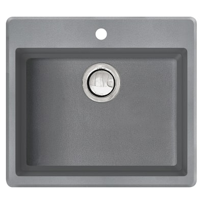 Transolid Quantum 22-in silQ Granite Drop-in Single Bowl Kitchen Sink