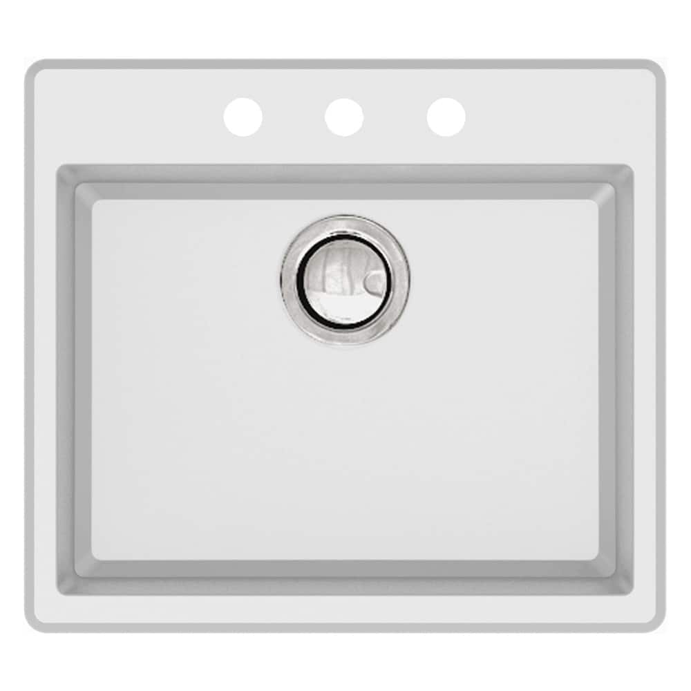 Transolid Quantum 22-in silQ Granite Drop-in Single Bowl Kitchen Sink