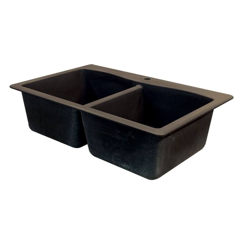 Transolid Aversa Granite 33-in Drop-In Kitchen Sink Kit with Grids, Strainers and Drain Installation Kit