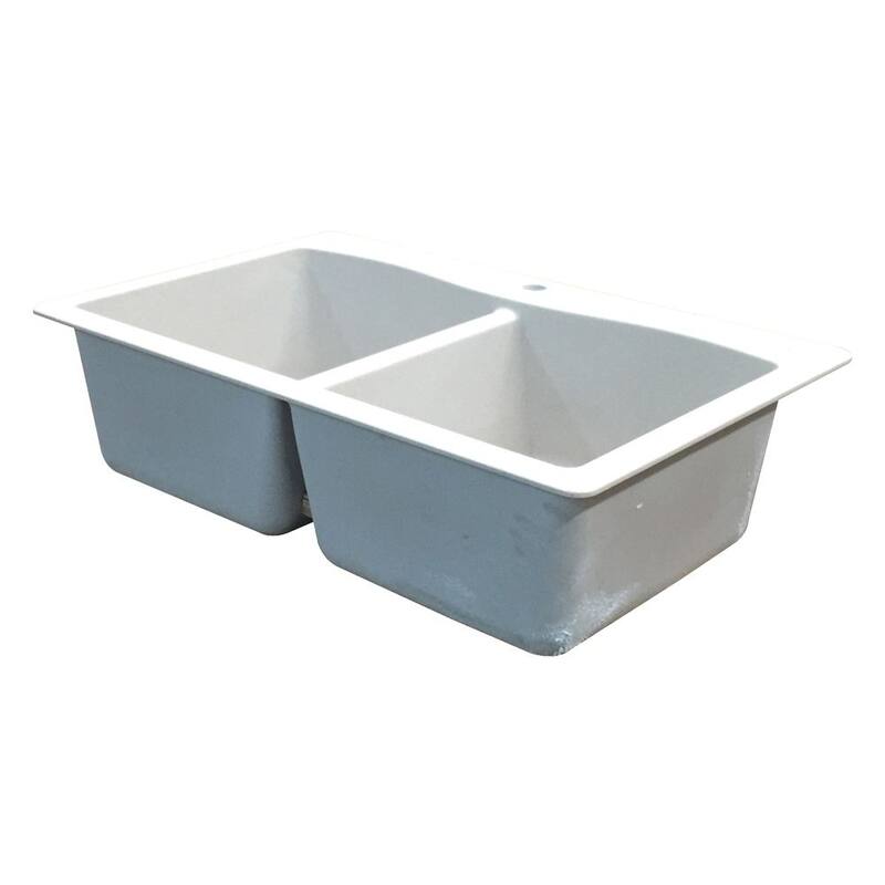 Transolid Aversa Granite 33-in Drop-In Kitchen Sink Kit with Grids, Strainers and Drain Installation Kit