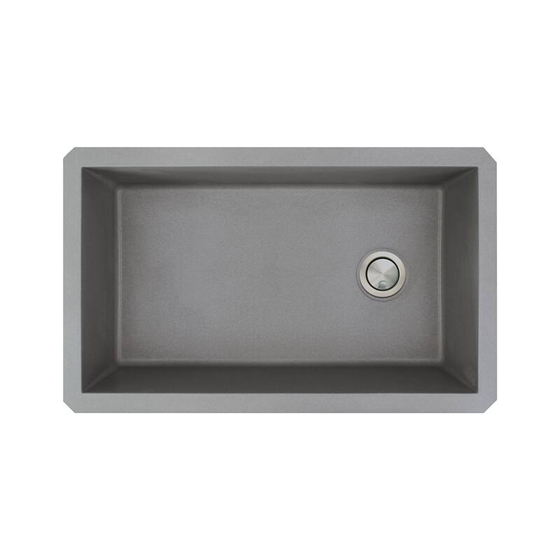 Transolid Radius Granite 31-in Undermount Kitchen Sink Kit with Grids, Strainers and Drain Installation Kit