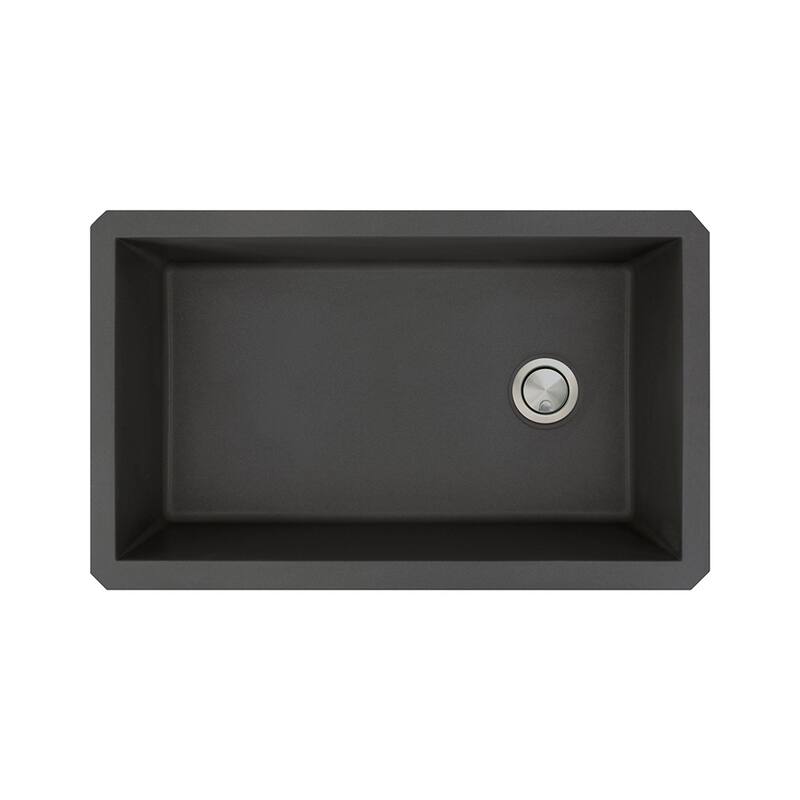 Transolid Radius Granite 31-in Undermount Kitchen Sink Kit with Grids, Strainers and Drain Installation Kit