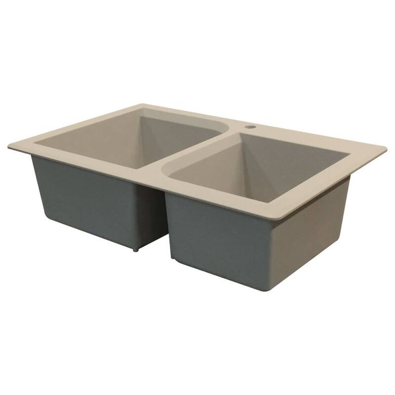 Transolid Radius 33-in silQ Granite Drop-in Double Bowl Kitchen Sink