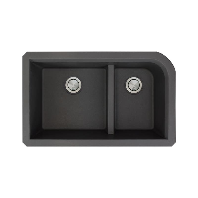 Transolid Radius Granite 31-in Undermount Kitchen Sink - 19.25" X 31.75" X 9.5" - Black