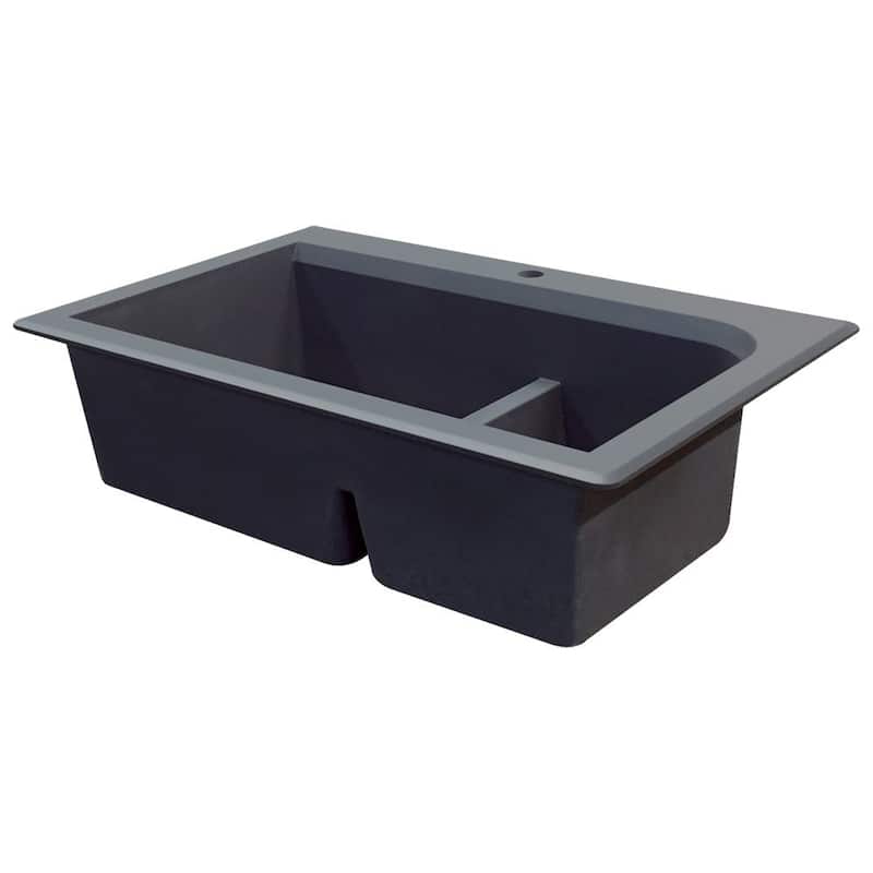 Transolid Radius 33-in silQ Granite Drop-in Double Bowl Kitchen Sink