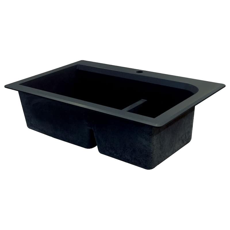 Transolid Radius 33-in silQ Granite Drop-in Double Bowl Kitchen Sink
