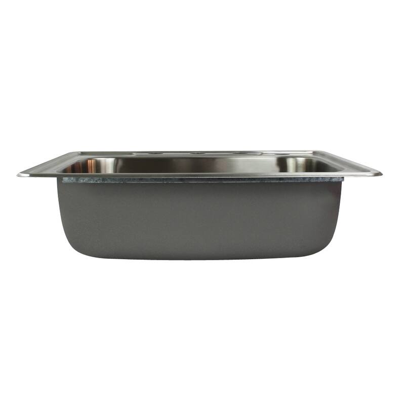 Transolid Select 25-in 22 Gauge Drop-in Single Bowl Kitchen Sink with MR2 Faucet Holes - 2