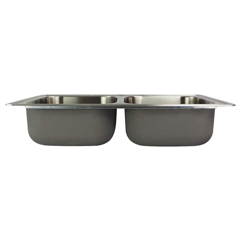 Transolid Select 33-in 20 Gauge Drop-in Double Bowl Kitchen Sink