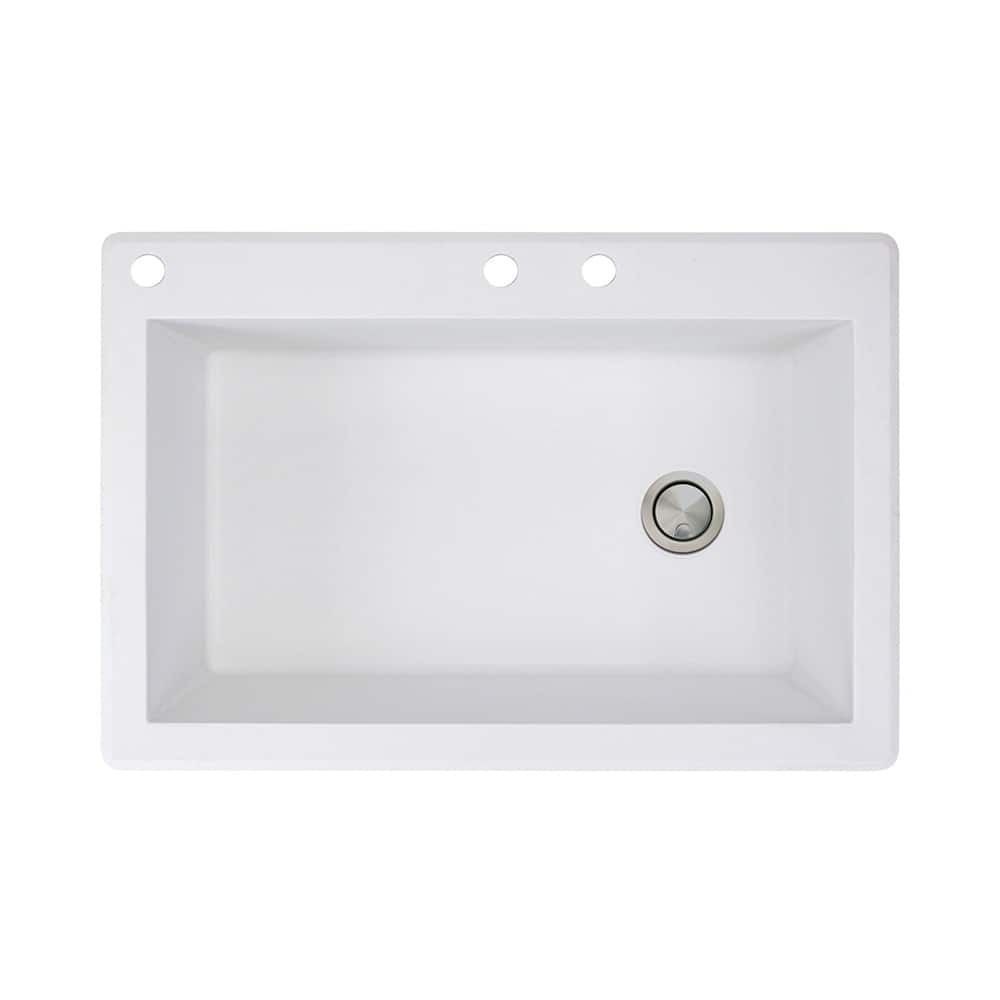Transolid Radius 33-in silQ Granite Drop-in Single Bowl Kitchen Sink