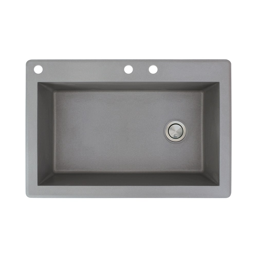 Transolid Radius 33-in silQ Granite Drop-in Single Bowl Kitchen Sink