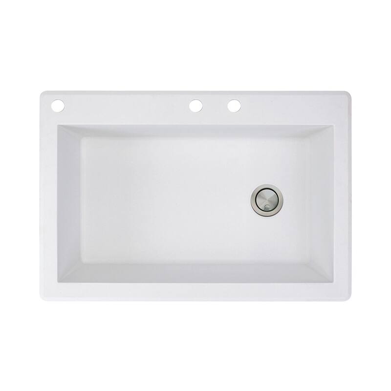 Transolid Radius 33-in silQ Granite Drop-in Single Bowl Kitchen Sink