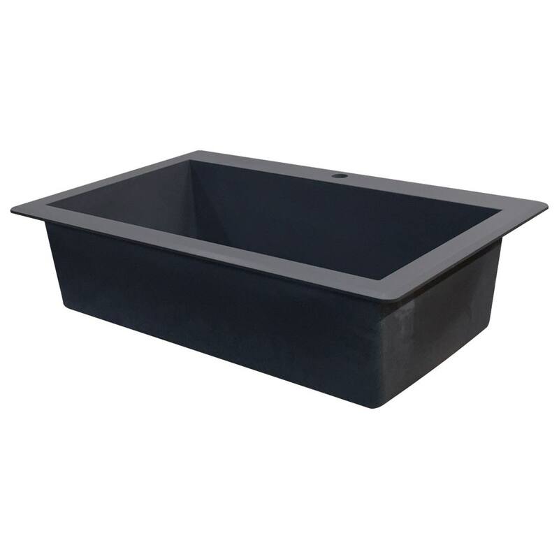Transolid Radius 33-in silQ Granite Drop-in Single Bowl Kitchen Sink