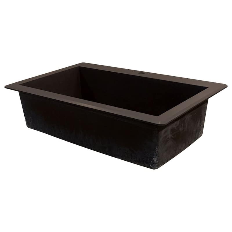Transolid Radius 33-in silQ Granite Drop-in Single Bowl Kitchen Sink
