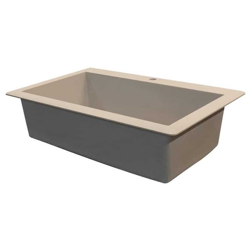 Transolid Radius 33-in silQ Granite Drop-in Single Bowl Kitchen Sink