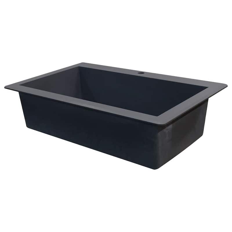 Transolid Radius 33-in silQ Granite Drop-in Single Bowl Kitchen Sink