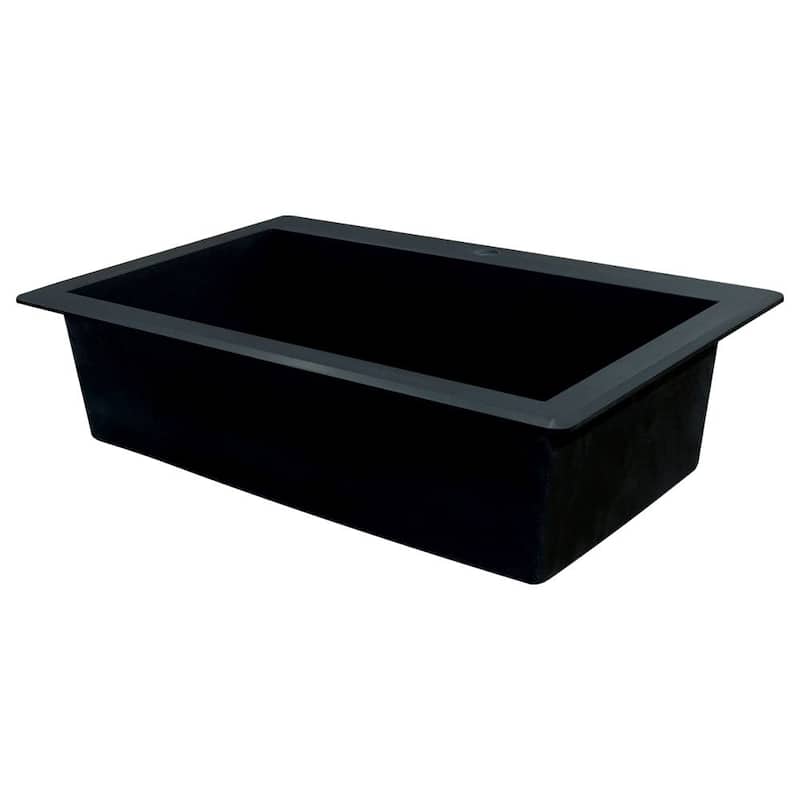 Transolid Radius 33-in silQ Granite Drop-in Single Bowl Kitchen Sink