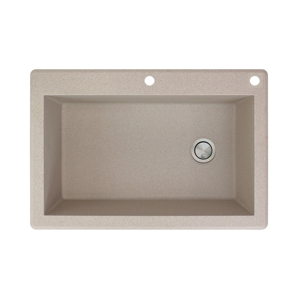 Transolid Radius 33-in silQ Granite Drop-in Single Bowl Kitchen Sink