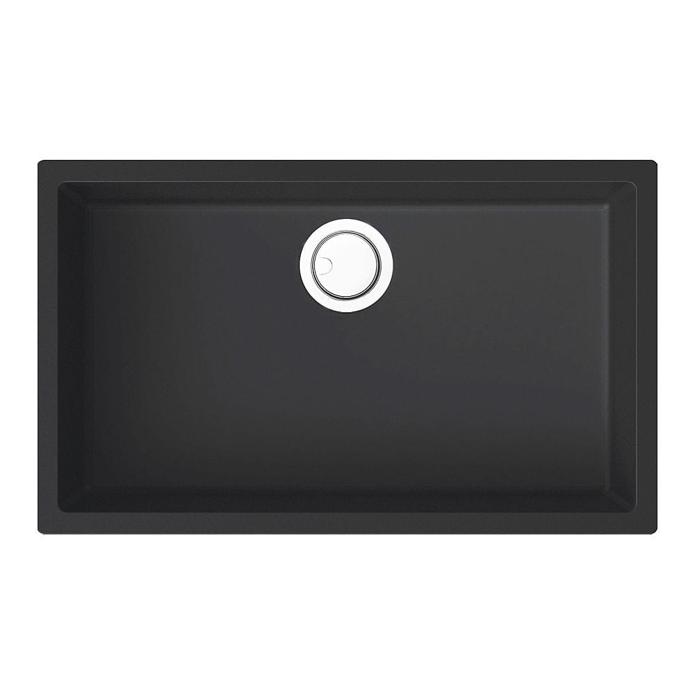 Transolid Zero 30-in silQ Granite Integral/Dual Mount Single Bowl Kitchen Sink with 0 Holes